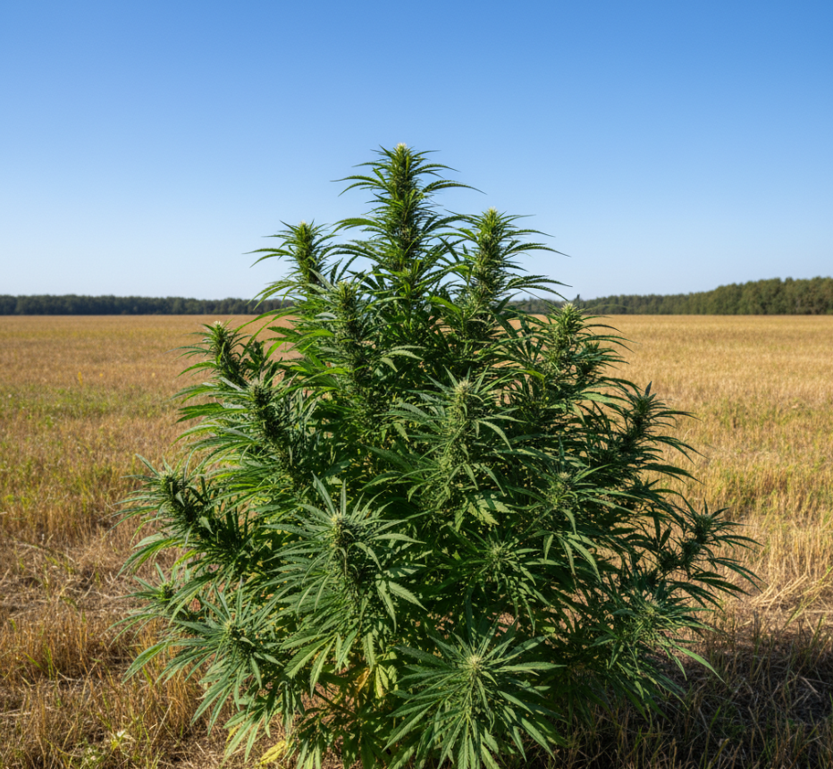 Hand-selected premium cannabis seeds arranged on natural linen fabric